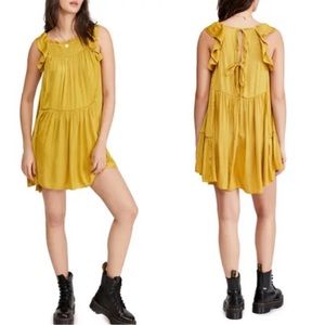 Free People Yellow Mini Dress